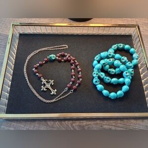 Day Of The Dead Necklace & Bracelet Set